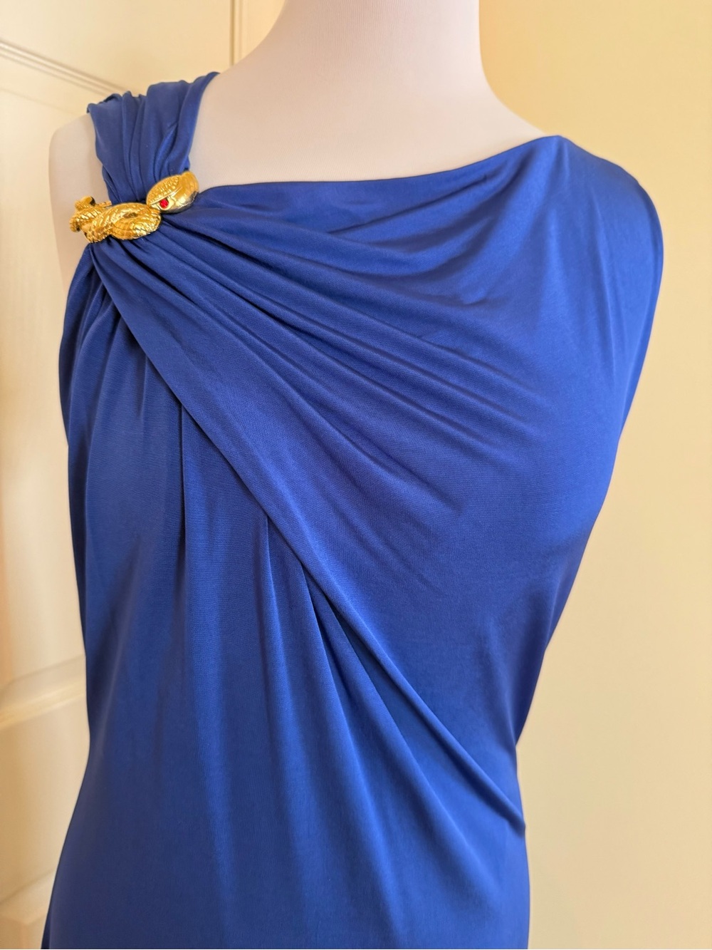 ROBERTO CAVALLI DRESSY DRESS ROYAL BLUE SIZE L